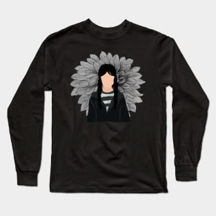 Wednesday addams with black dahlia sticker Long Sleeve T-Shirt